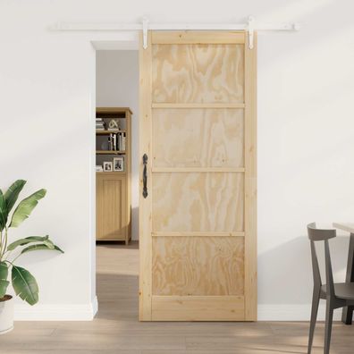 vidaXL Schiebetür ORKDAL Natürlich und Weiß 86 x 211 cm