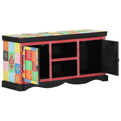 vidaXL TV-Schränk Mehrfarbig 100 x 35 x 50 cm Massivholz Mango