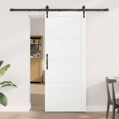 vidaXL Schiebetür ORKDAL Weiß und Schwarz 83 x 202 cm
