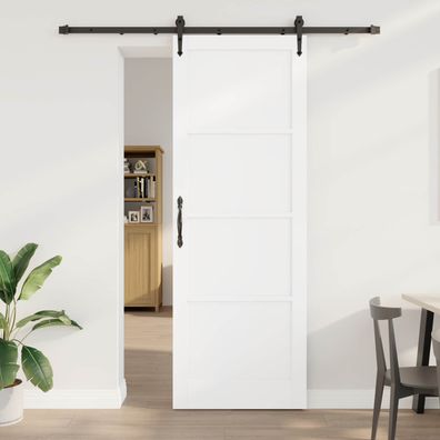 vidaXL Schiebetür ORKDAL Weiß und Schwarz 83 x 232 cm