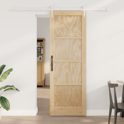 vidaXL Schiebetür ORKDAL Natürlich und Weiß 73,5 x 211 cm