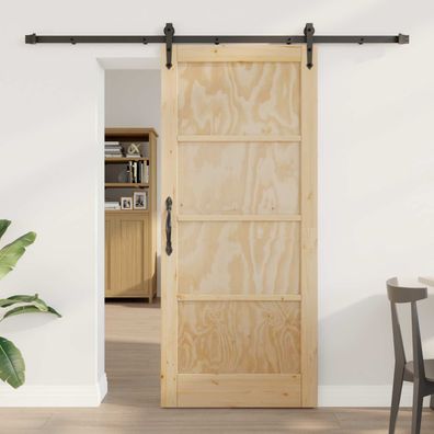 vidaXL Schiebetür ORKDAL Natur 86 x 198,5 cm Massives Kiefernholz