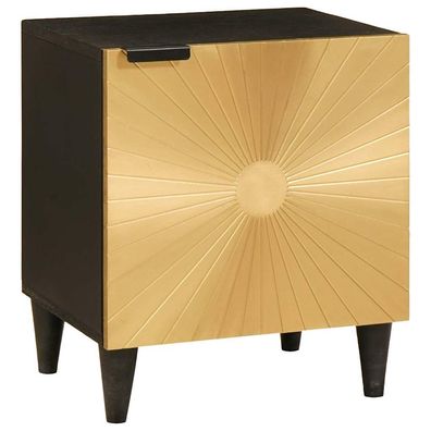 vidaXL Nachttisch Schwarz und Gold 40 x 33 x 46 cm Holzwerkstoff