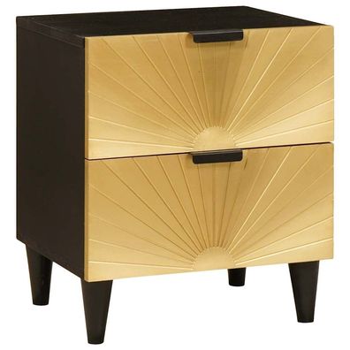vidaXL Nachttisch Schwarz und Gold 40 x 33 x 46 cm Holzwerkstoff
