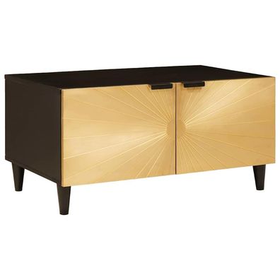 vidaXL Couchtisch Schwarz und Gold 80 x 50 x 40 cm Holzwerkstoff