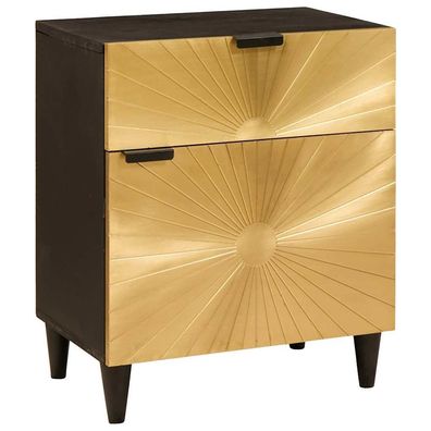 vidaXL Nachttisch Schwarz und Gold 50 x 33 x 60 cm Holzwerkstoff