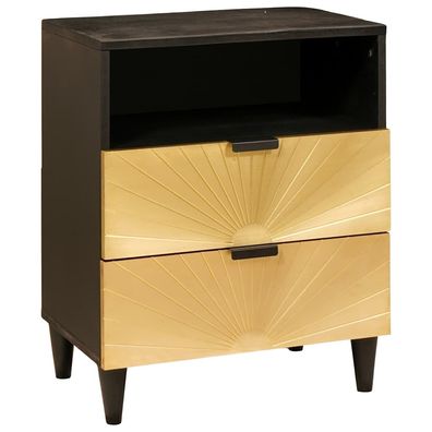 vidaXL Nachttisch Schwarz und Gold 50 x 33 x 62 cm Holzwerkstoff