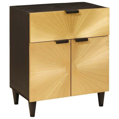 vidaXL Nachttisch Schwarz und Gold 50 x 33 x 60 cm Holzwerkstoff
