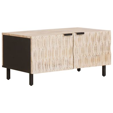 vidaXL Couchtisch Weiß 80 x 50 x 40 cm Massivholz Mango