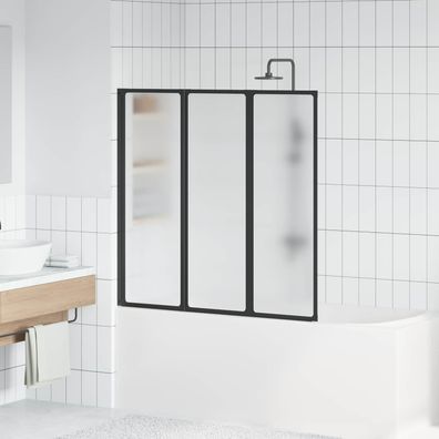 vidaXL Duschwand Schwarz 120 x 2 x 117 cm Aluminium und PP