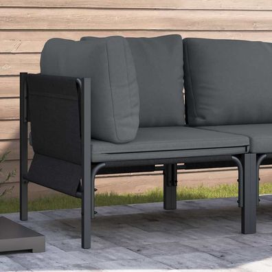vidaXL Gartenmöbel mit Kissen Anthrazit 80 x 80 x 71 cm Stahl