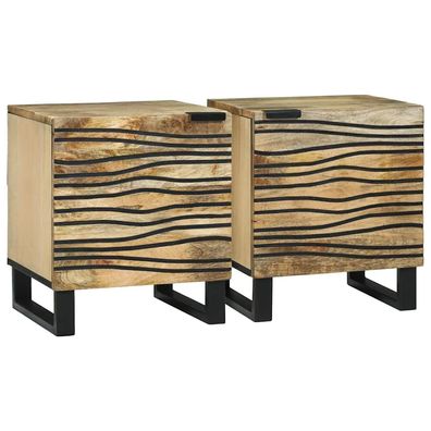 vidaXL Nachttisch 2 pcs Natur 40 x 33 x 46 cm Holzwerkstoff