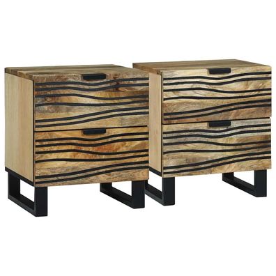 vidaXL Nachttisch 2 pcs Natur 40 x 33 x 46 cm Holzwerkstoff