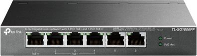 TP-LINK TL-SG1006PP V1 - Switch - unmanaged - 1 x 10/100/1000 (PoE+ + )