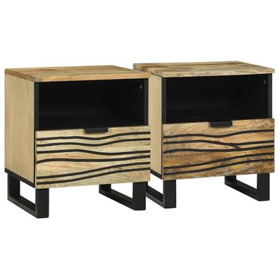 vidaXL Nachttisch 2 pcs Natur 40 x 33 x 46 cm Holzwerkstoff