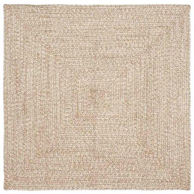 vidaXL Bereichsteppiche Natürlich und Weiß 120 x 120 cm Jute