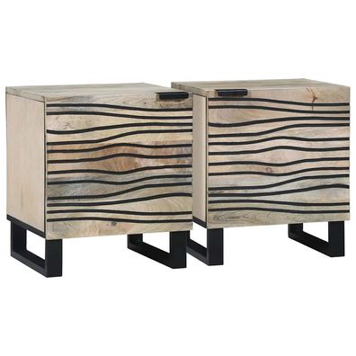 vidaXL Nachttisch 2 pcs Weiß 40 x 33 x 46 cm Holzwerkstoff