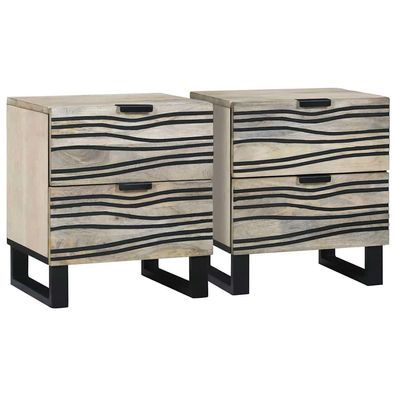 vidaXL Nachttisch 2 pcs Weiß 40 x 33 x 46 cm Holzwerkstoff