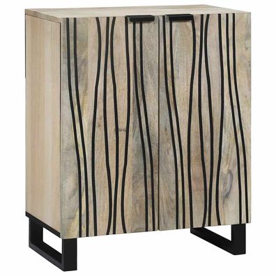 vidaXL Sideboard Weiß 60 x 33,5 x 75 cm Massivholz Mango