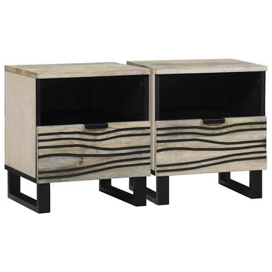 vidaXL Nachttisch 2 pcs Weiß 40 x 33 x 46 cm Holzwerkstoff