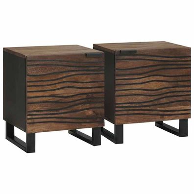 vidaXL Nachttisch 2 pcs Walnuss 40 x 33 x 46 cm Holzwerkstoff