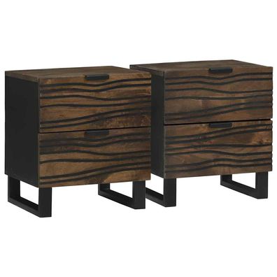 vidaXL Nachttisch 2 pcs Walnuss 40 x 33 x 46 cm Holzwerkstoff