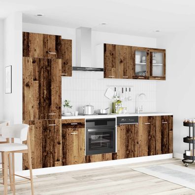 vidaXL Kücheneinheit Lyon 8 pcs Altholz Holzwerkstoff
