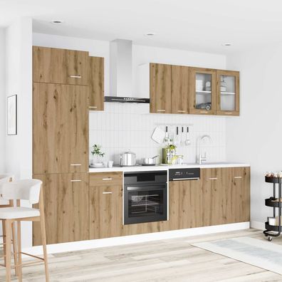 vidaXL Kücheneinheit Lyon 8 pcs Artisan-Eiche Holzwerkstoff