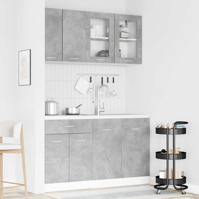 vidaXL Kücheneinheit Lyon 4 pcs Betongrau Holzwerkstoff