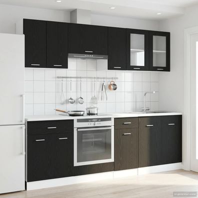 vidaXL Kücheneinheit Lyon 8 pcs Schwarze Eiche Holzwerkstoff