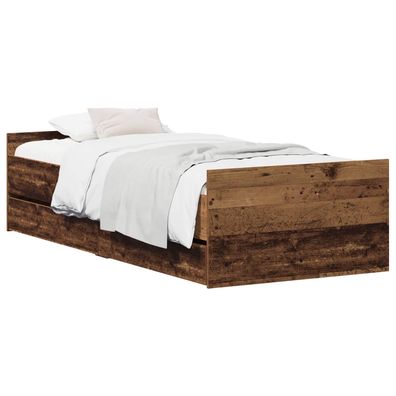 vidaXL Bettrahmen Altholz 90 x 200 cm Holzwerkstoff