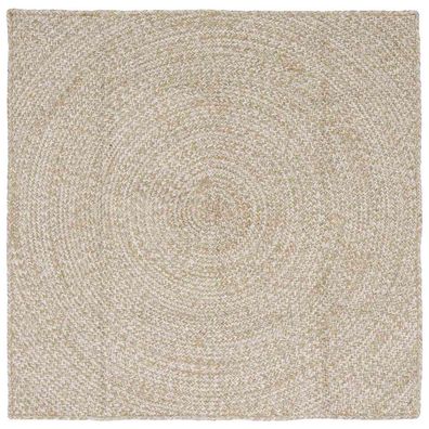 vidaXL Bereichsteppiche Natürlich und Weiß 120 x 120 cm Jute