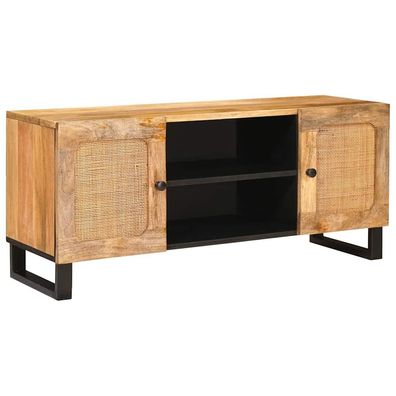 vidaXL TV-Schränk mit Regal Braun 105 x 33 x 46 cm Massivholz Mango