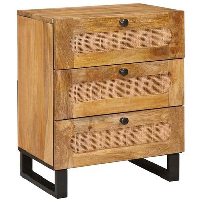 vidaXL Nachttisch Natur 50 x 33 x 62 cm Massivholz Mango