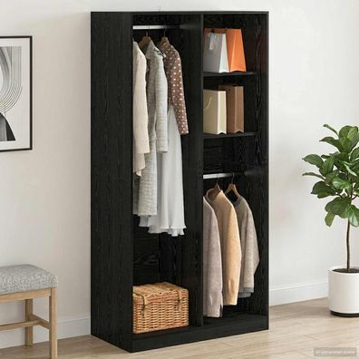 vidaXL Kleiderschrank Schwarz Eichen-Optik 100 x 50 x 200 cm