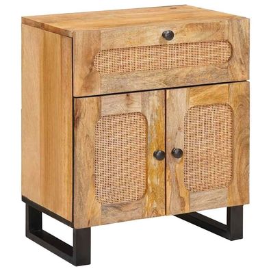 vidaXL Nachttisch Natur 50 x 33 x 60 cm Massivholz Mango