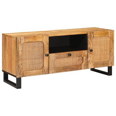 vidaXL TV-Schränk mit Speicher Braun 105 x 33 x 46 cm Massivholz Mango
