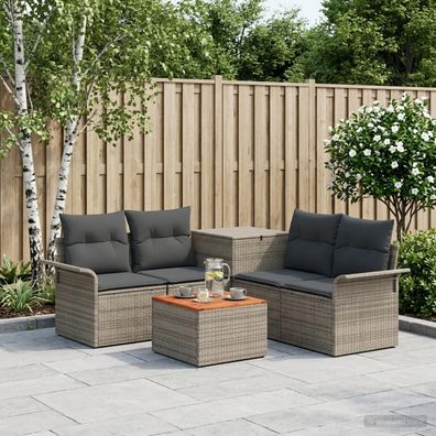vidaXL Sofa Set 6 pcs 4-Sitzanzahl Grau und Dunkelgrau