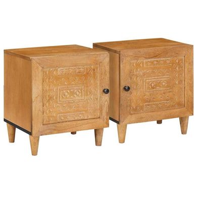 vidaXL Nachttisch 2 pcs Hellbraun 80 x 50 x 40 cm Holzwerkstoff