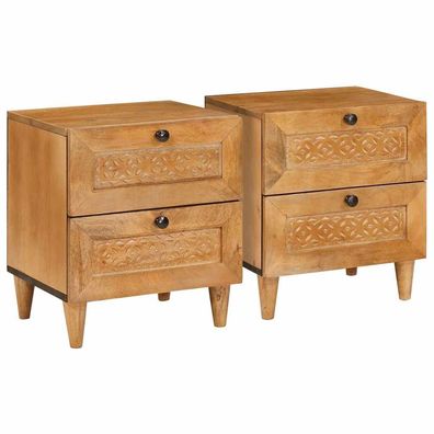 vidaXL Nachttisch 2 pcs Hellbraun 40 x 33 x 46 cm Holzwerkstoff