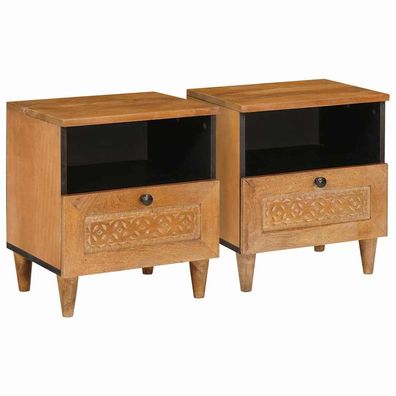 vidaXL Nachttisch 2 pcs Hellbraun 40 x 33 x 46 cm Holzwerkstoff