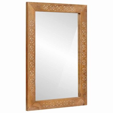 vidaXL Wandspiegel Rechtwinklig 70 x 50 cm Ingenieurholz und Glas