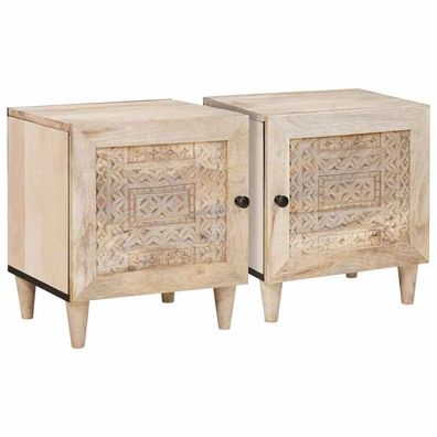 vidaXL Nachttisch 2 pcs Weiß 80 x 50 x 40 cm Holzwerkstoff