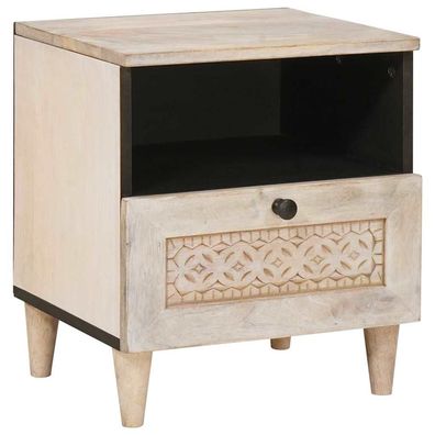 vidaXL Nachttisch Weiß 40 x 33 x 46 cm Holzwerkstoff