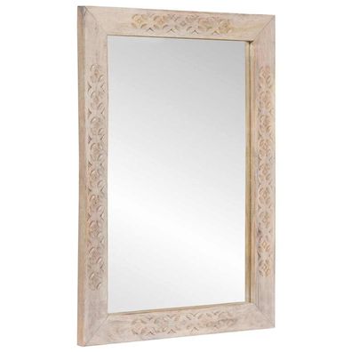 vidaXL Wandspiegel Bleached White 70 x 50 cm Ingenieurholz und Glas