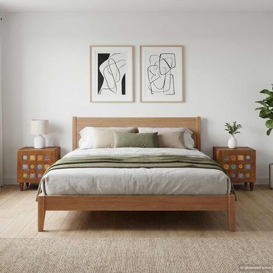 vidaXL Nachttisch 2 pcs Braun 40 x 33 x 46 cm Massivholz Mango