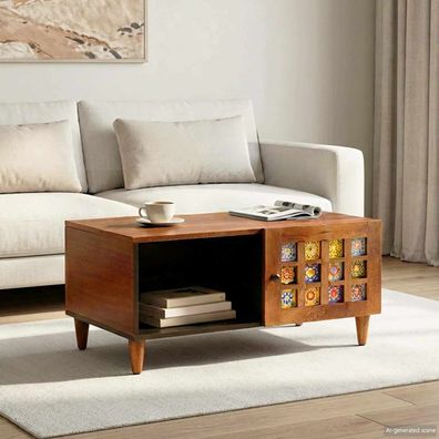 vidaXL Couchtisch Braun 80 x 50 x 40 cm Massivholz Mango