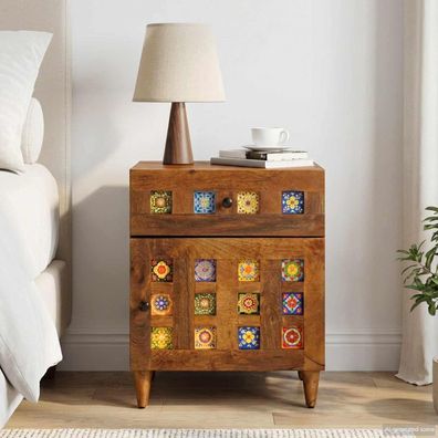vidaXL Nachttisch Braun 50 x 33 x 60 cm Massivholz Mango