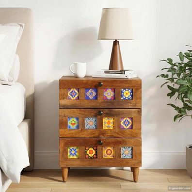 vidaXL Nachttisch Braun 50 x 33 x 62 cm Massivholz Mango