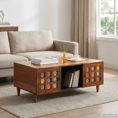 vidaXL Couchtisch Braun 100 x 54 x 40 cm Massivholz Mango